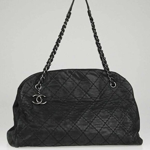 Chanel Black Iridescent Quilted Leather Just Mademoiselle Large Tote Bag - Picture 1 of 12